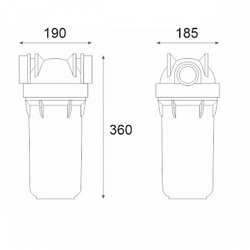 Фильтр-колба Atlas Filtri DP BIG AB (голубая) Ø1 IN (пластик) 10'' 45°C 8,3bar RA1700712 - фото