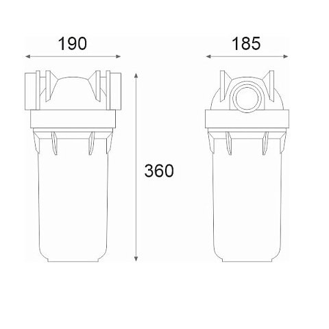 Фільтр-колба Atlas Filtri DP BIG AB (блакитна) Ø1" IN (пластик) 10'' 45°C 8,3bar RA1700712 - фото