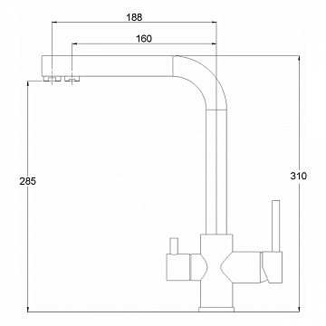 Змішувач для кухні Aquasanita Akvaduo 2663 - 202 Alumetallic - фото