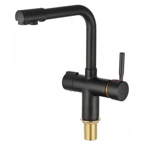 Смеситель для кухни Haiba HANS 021 с выходом для питьевой воды (черный) (HB0820) - фото