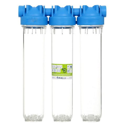 Тройной фильтр Atlas Filtri DP TRIO TS (проз.) Ø3/4'' OT (латунь) 20'' 45° 8 bar KIT ZA1401401 - фото