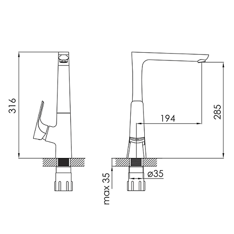 Смеситель для кухни Imprese Valtice (55320) - фото