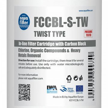 Картридж со спрессованным углем Aquafilter FCCBL-S-TW (для фильтров Twist и Leader Comfort) - фото