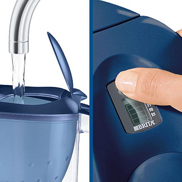 Фільтр-глечик Brita Marella XL Memo Синій 3,5/2,0л (глечик + 2 картриджа) + набір чашок Ardesto - фото