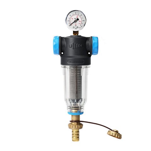 Самопромывающийся фильтр Ecosoft 2P SAN 1/2''-3/4'' 45°C 8bar с картриджем 250мкр из нержавеющей стали FFNS2P1522 - фото