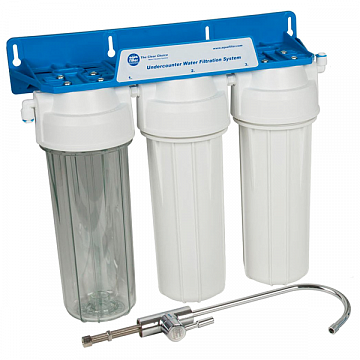 Проточный фильтр питьевой воды Aquafilter FP3-K1 под кухонную мойку с краном питьевой воды - фото