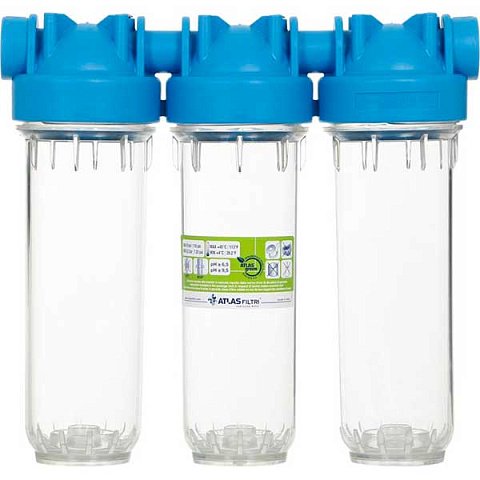 Фільтр-колба Atlas Filtri DP TRIO TS (проз.) Ø1'' OT (латунь) 10'' 45°C 8bar KIT ZA3320680 - фото