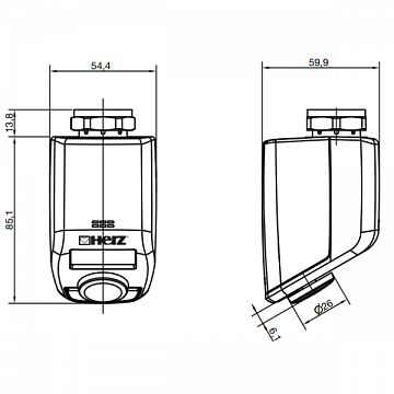 Електронна термостатична головка M28 Herz ETK (1825010) - фото