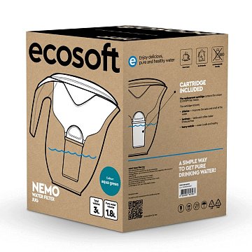 Фильтр-кувшин Ecosoft Nemo (аква грин) 3.0/1.8л FMVNEMOGECO - фото