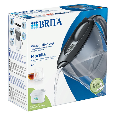 Фільтр-глечик Brita Marella MXpro Білий 2,4/1,2л з картриджем Maxtra PRO - фото