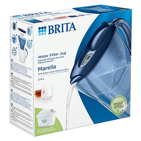 Фільтр-глечик Brita Marella MXpro Синій 2,4/1,2л з картриджем Maxtra PRO - фото