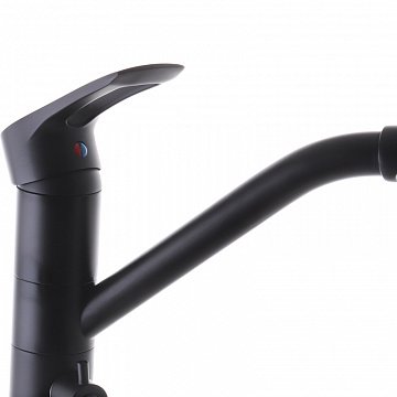 Смеситель для кухни Haiba HANSBERG 021 с выходом для питьевой воды (черный) (HB3915) - фото