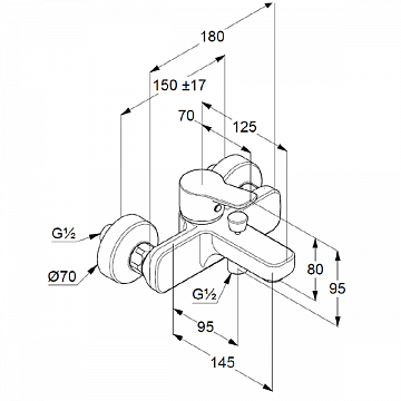 Змішувач для ванної Kludi Pure&Easy 376810565 - фото