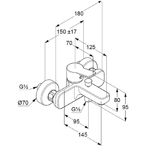 Смеситель для ванной Kludi Pure&Easy 376810565 - фото