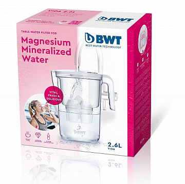 Фільтр-глечик BWT Vida electronic 2.6/1.4л (рожевий) з картриджем BWT Duomax - фото