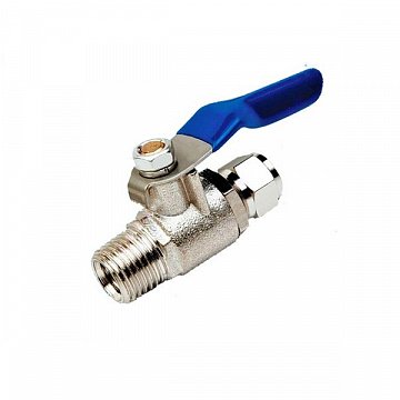 Шаровый кран для подключения фильтра BV1414 1/4''НР - трубка Ø6мм (1/4) - фото