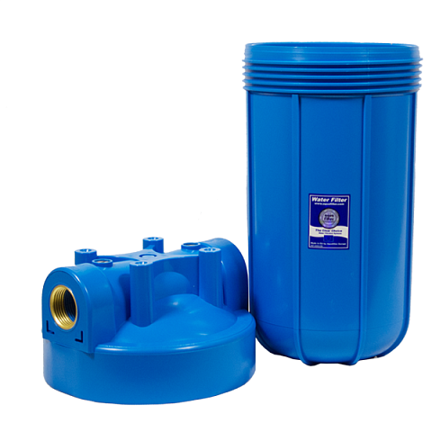 Фильтр для удаления железа Aquafilter FH10B1-B-WB/FE G1'' (латунь) 10BB 45°C 8bar с манометром (картридж Aquafilter FCCFE10BB) - фото