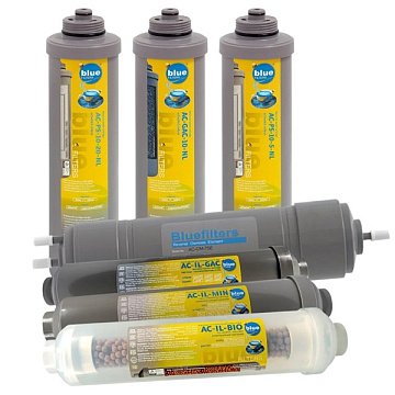 Повний набір картриджів Bluefilters RO-7 для зворотного осмосу - фото
