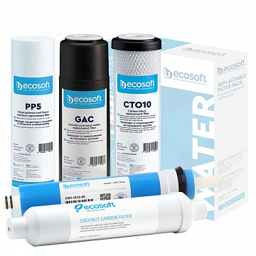 Набор картриджей Ecosoft RO5 для фильтров обратного осмоса - фото