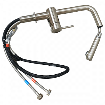 Смеситель для кухни с выдвижным душем Imprese Lotta (55403-SS) - фото