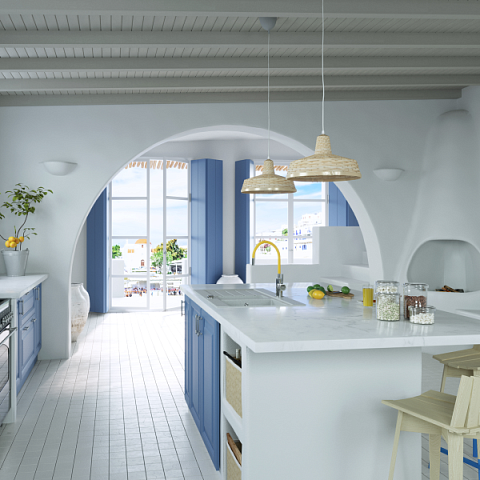 Смеситель для кухни FERRO ZUMBA BZA4C (желтый) (гибкий излив) - фото