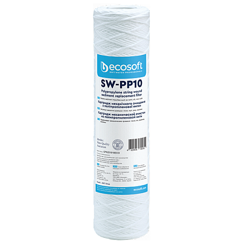 Картридж з поліпропіленової нитки Ecosoft SW-PP10 10мкм (CPN251010ECO) - фото