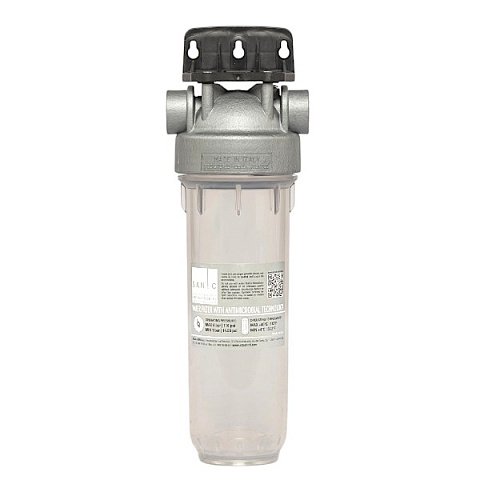 Фильтр-колба Atlas Filtri DP MONO SANIC (прозр.)  Ø1'' OT (латунь) 10'' 45°C 8bar KIT SA1380701 - фото