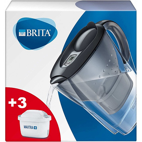 Фільтр-глечик Brita Marella Чорний 2,4/1,2л (глечик + 3 картриджа Maxtra) - фото