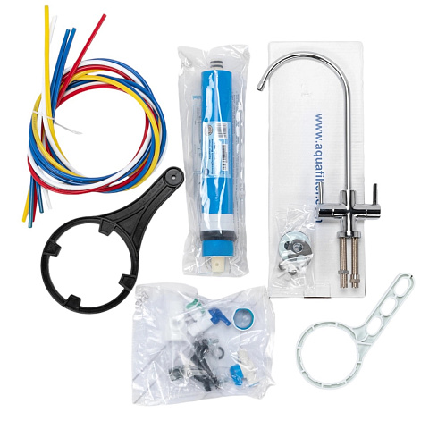 Фільтр зворотного осмосу з помпою Aquafilter RO6-75P (FRO5MP) RP65139715 з мембраною 75GPD та мінералізатором Aimro - фото