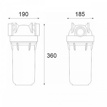 Фильтр-колба Atlas Filtri DP BIG TS (прозрачная) Ø1'' IN (пластик) 10'' 45°C 8,3bar KIT ZA1700711 - фото