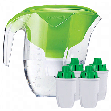 Фільтр-глечик Ecosoft Nemo Зелений (глечик + 5 картриджів) - фото