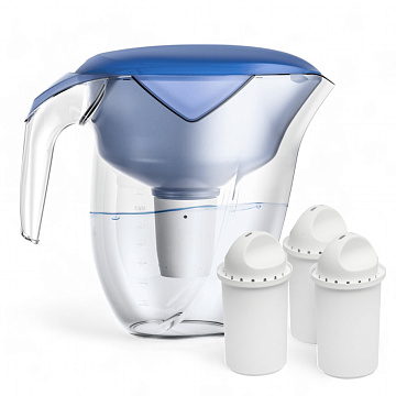 Фильтр-кувшин Ecosoft Nemo (сапфир) 3.0/1.8л FMVNEMODBECO + 3 картриджа - фото