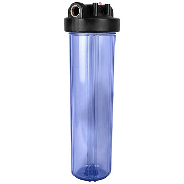 Магистральный фильтр для воды Aqualite FH20BB G1'' 45°C 8bar прозрачный (с картриджем 5mcr) - фото