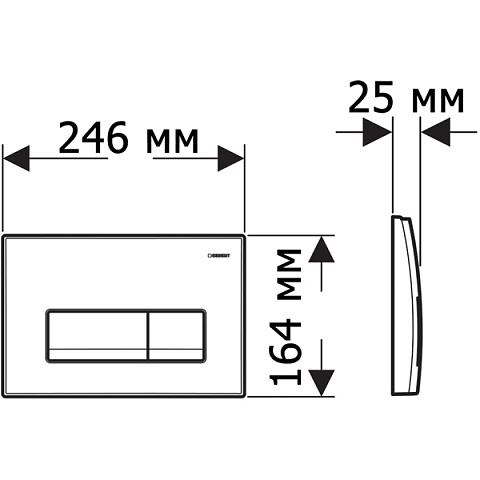 Смывная клавиша (панель) Geberit Delta 51 матовый хром (115.105.46.1) - фото