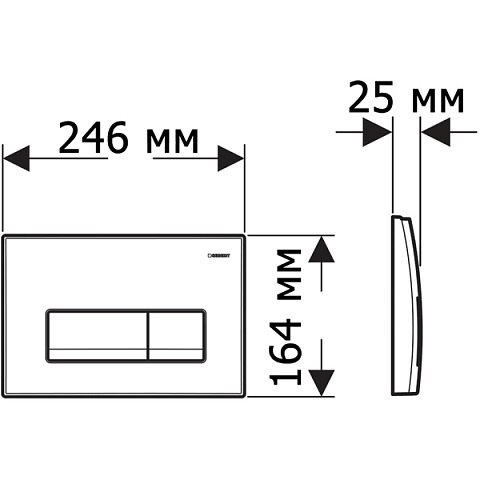 Смывная клавиша (панель) Geberit Delta 51 матовый хром (115.105.46.1) - фото