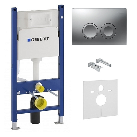 Инсталляция для подвесных унитазов Geberit Duofix с клавишей Delta 21 (458.126.00.1 + 115.125.21.1) - фото