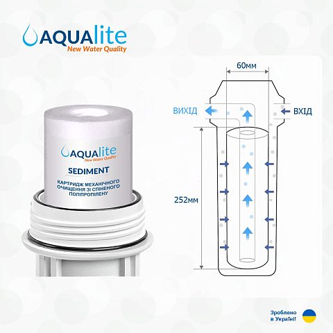 Набір картриджів Aqualite KDF для проточних фільтрів (очищення від хлору, органіки та пом'якшення) - фото