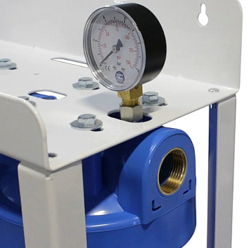 Фильтр для удаления железа Aquafilter HHBB10B/FE G1'' (латунь) 10BB 45°C 8bar с манометром - фото