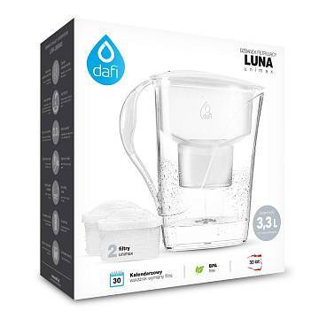 Фільтр-глечик Dafi Luna Unimax Білий 3,3/1,5л (глечик + 2 картриджа) - фото