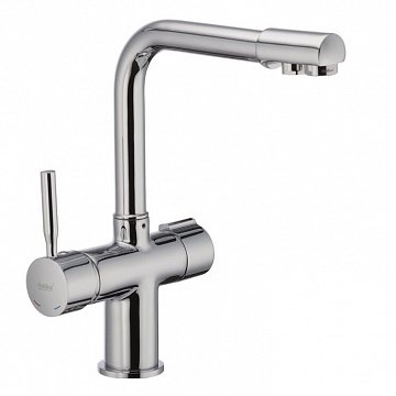 Смеситель для кухни Haiba HANS 021 с выходом для питьевой воды (цвет – нерж сталь) (HB3914) - фото