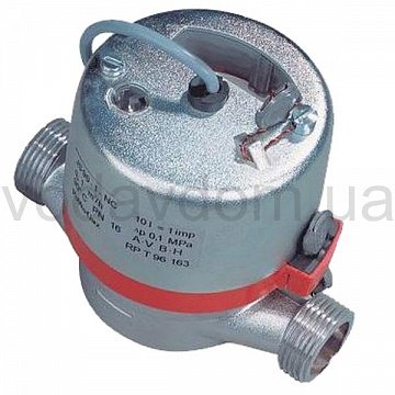 Импульсный квартирный счетчик горячей воды Apator JS90-2,5-NK ГВ 3/4'' (130мм) - фото