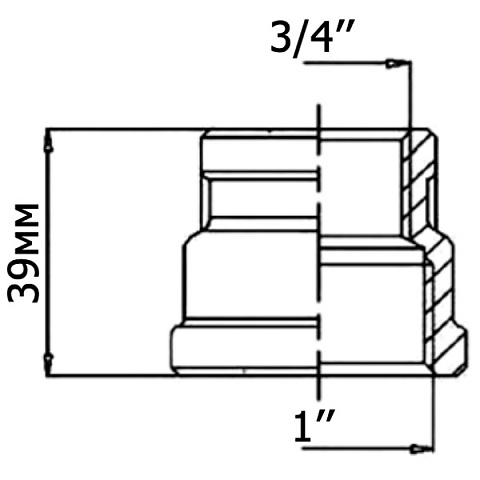 Муфта редукционная General Fittings 1''ВР-3/4''ВР - фото