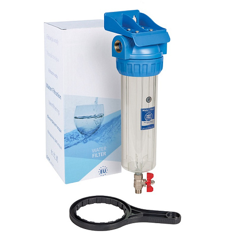 Промывной магистральный фильтр Aquafilter FHPR34-3V_R G3/4'' (латунь) 10'' 45°C 6bar (без картриджа) - фото