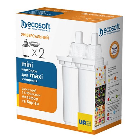 Комплект универсальных картриджей 2 ECOSOFT для фильтров-кувшинов (CRVKAB2ECO) - фото