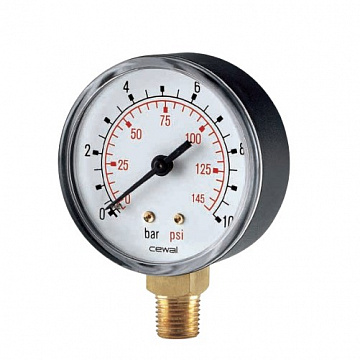Манометр CEWAL M 50 RP Ø50 G1/4'' 10бар вертикальний (91453411) - фото