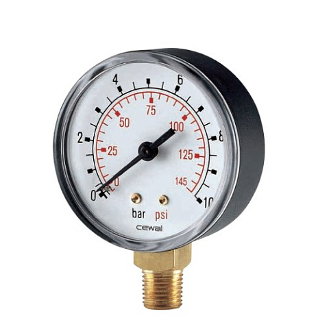 Манометр CEWAL M 50 RP Ø50 G1/4'' 10бар вертикальный (91453411) - фото