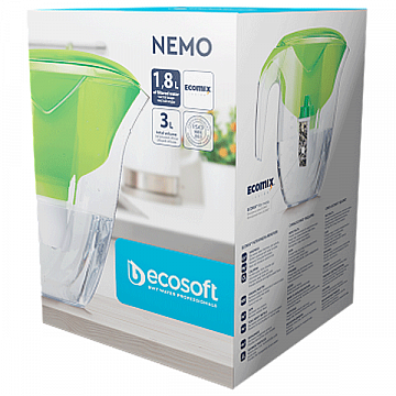 Фільтр-глечик Ecosoft Nemo Зелений (глечик + 5 картриджів) - фото