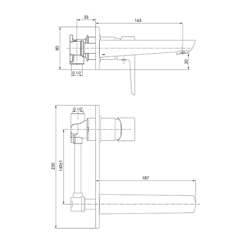 Змішувач для умивальника прихованого монтажу Imprese Breclav (VR-05245) - фото