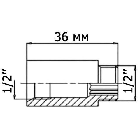 Латунний подовжувач ВР-ЗР General Fittings 1/2'' 25 мм (хром) - фото