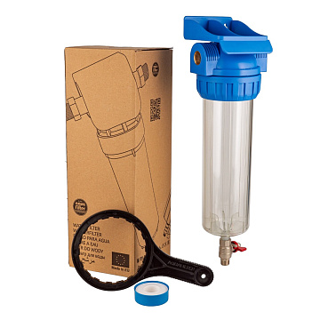 Промивний магістральний фільтр Aquafilter FHPR12-3V_R G1/2'' (латунь) 10'' 45°C 6bar без картриджа - фото